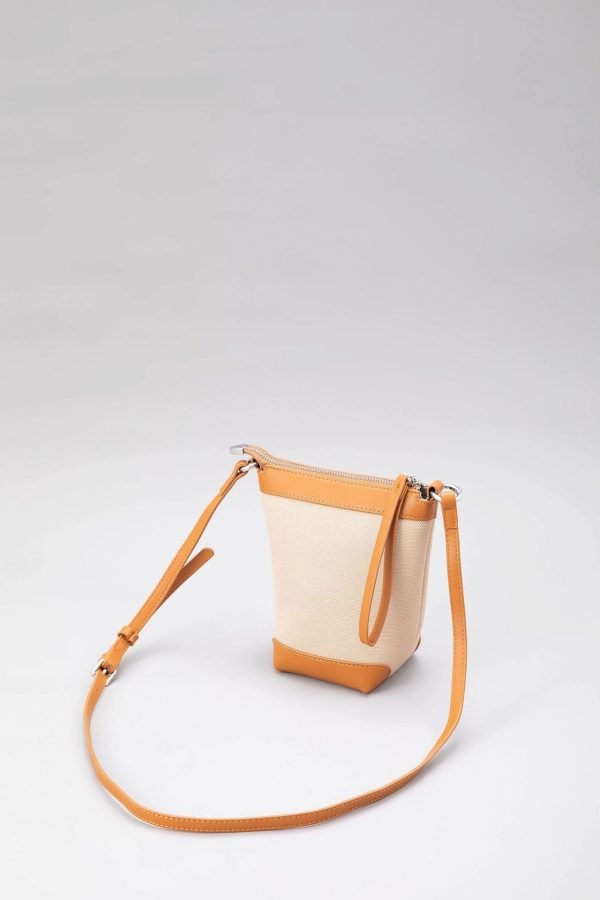 Contrast Fabric Bucket Bag