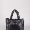 Top Handle Puffer Tote - Black