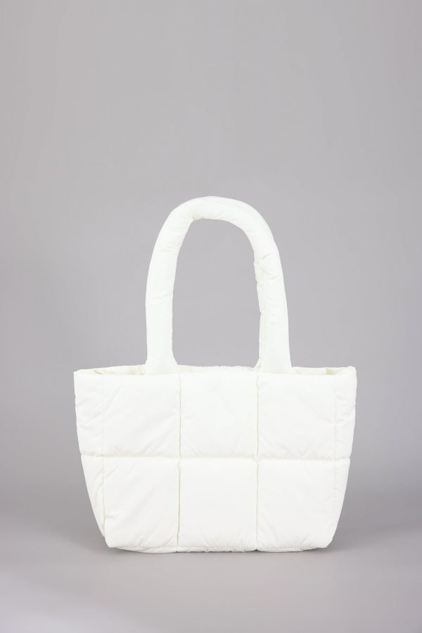 BA10206_CREAM Quilted Tote Bag - Cream
