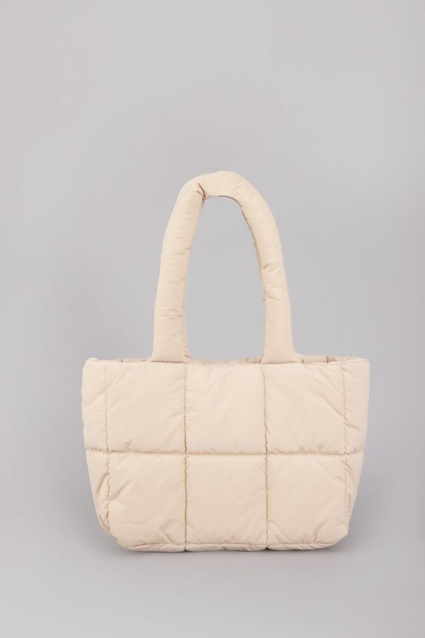 BA10206_SAND Quilted Tote Bag - Sand