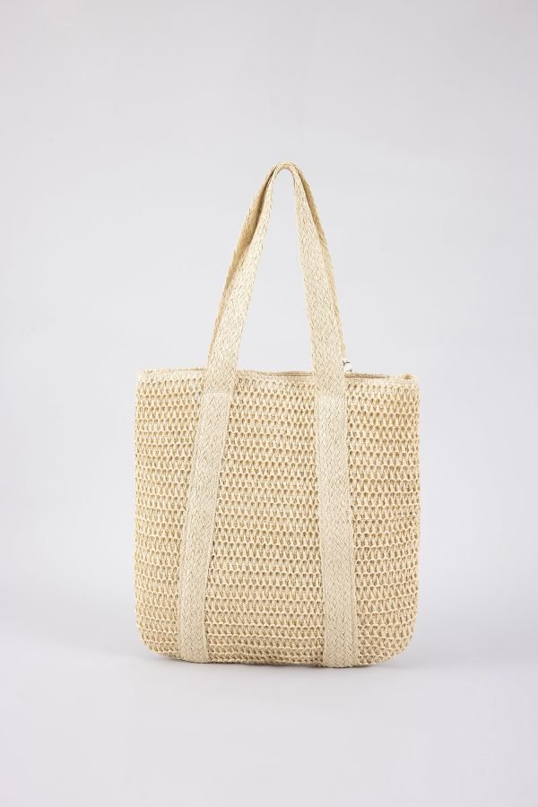 Straw Tote Bag - Sand
