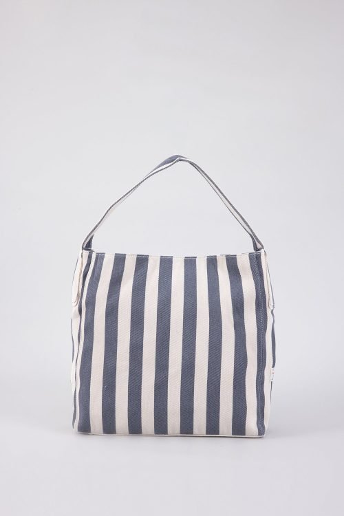 Canvas Shoulder Bag - Blue Stripes