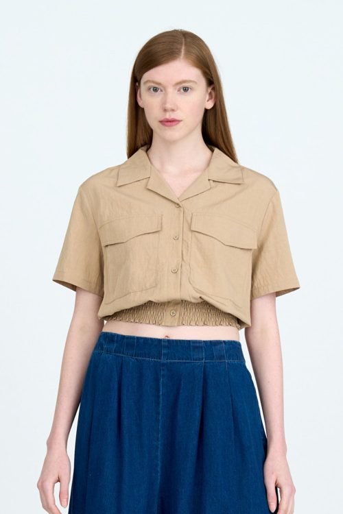 Patch Pocket Blouse - Khaki
