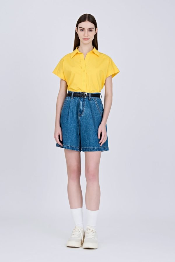 Cap Sleeve Blouse - Cadmium Yellow