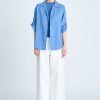 Sleeper Collar Blouse - Denim Blue