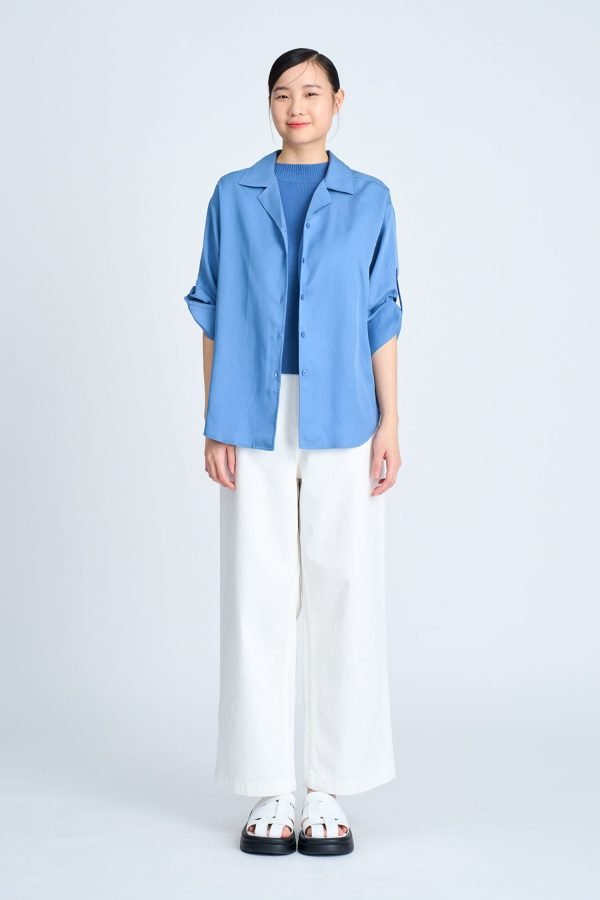 Sleeper Collar Blouse - Denim Blue