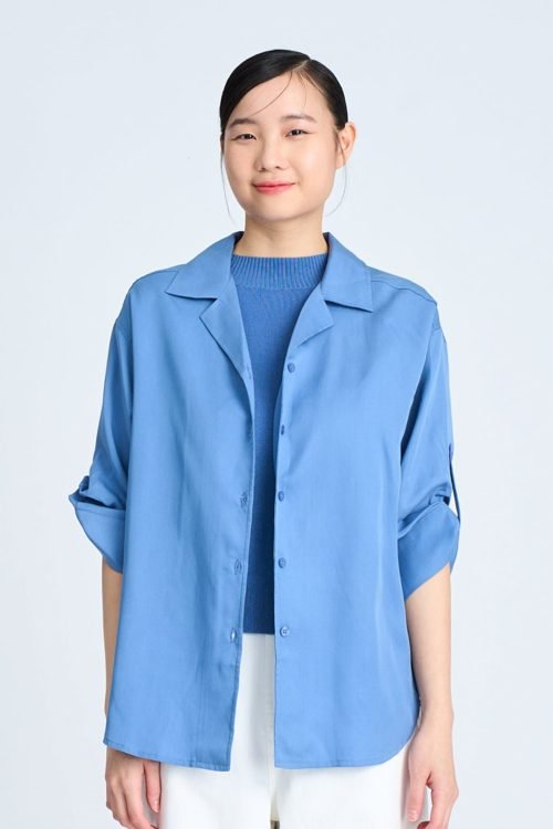 Sleeper Collar Blouse - Denim Blue