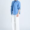 Sleeper Collar Blouse - Denim Blue