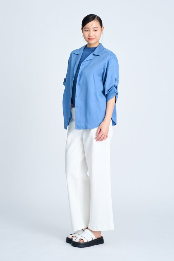 Sleeper Collar Blouse - Denim Blue