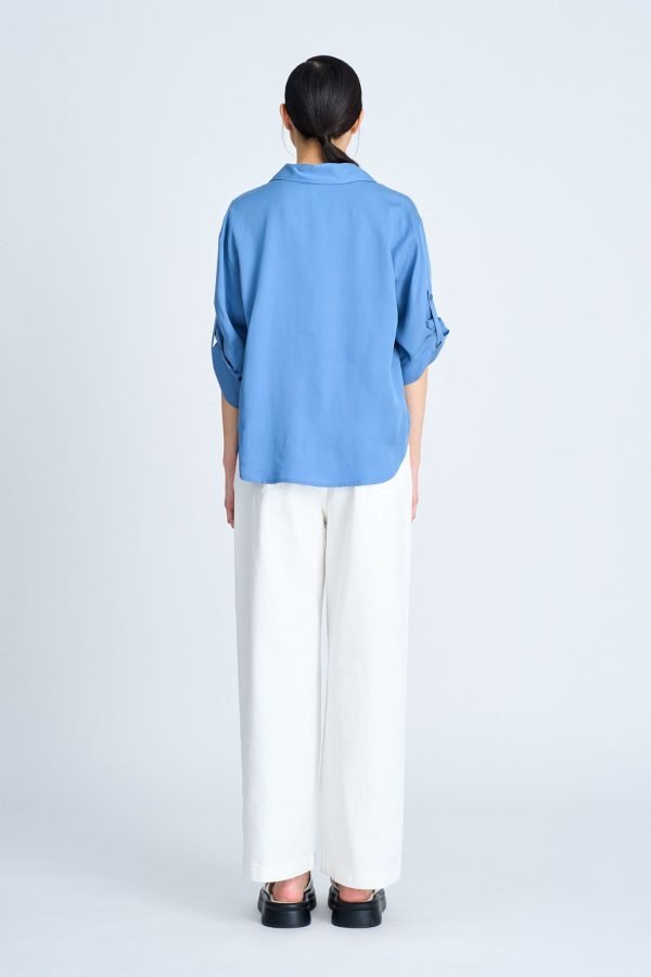 Sleeper Collar Blouse - Denim Blue