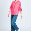 Sleeper Collar Blouse - Hot Pink