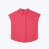 Cap Sleeve Blouse - Hot Pink
