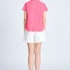 Cap Sleeve Blouse - Hot Pink