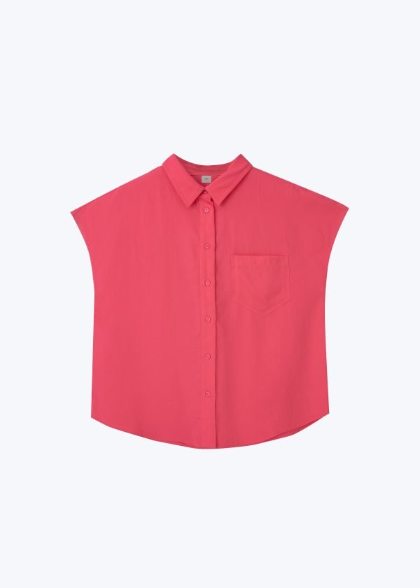 Cap Sleeve Blouse - Hot Pink