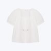 Drawcord Peplum Top - Cream