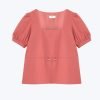 Drawcord Peplum Top - Dusty Cedar