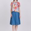 Floral Short Sleeve Blouse - Mixed Florals