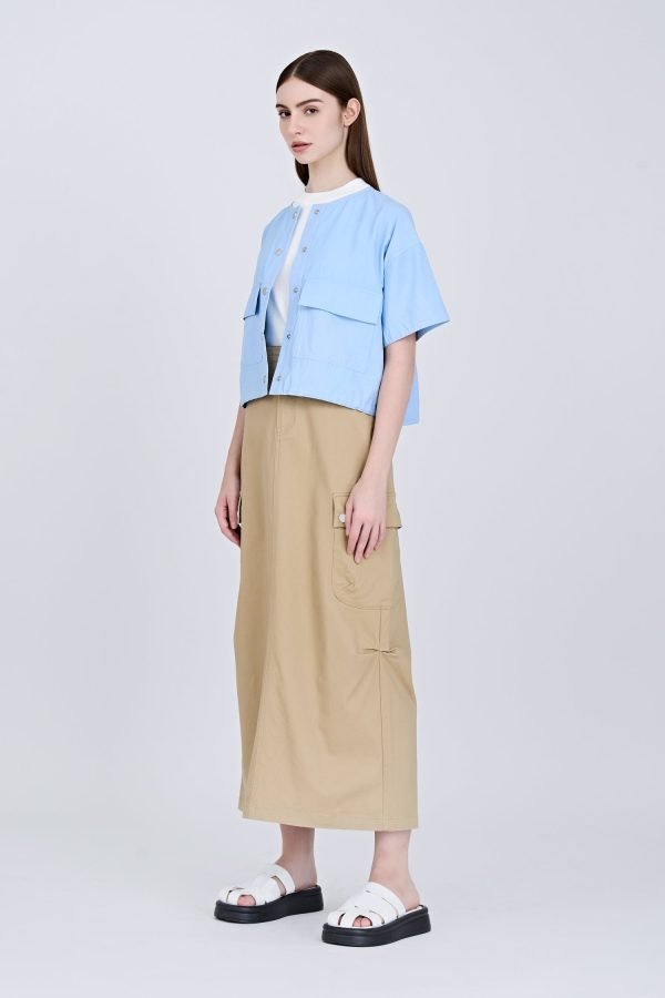 Boxy Cut Blouse - Sky Blue