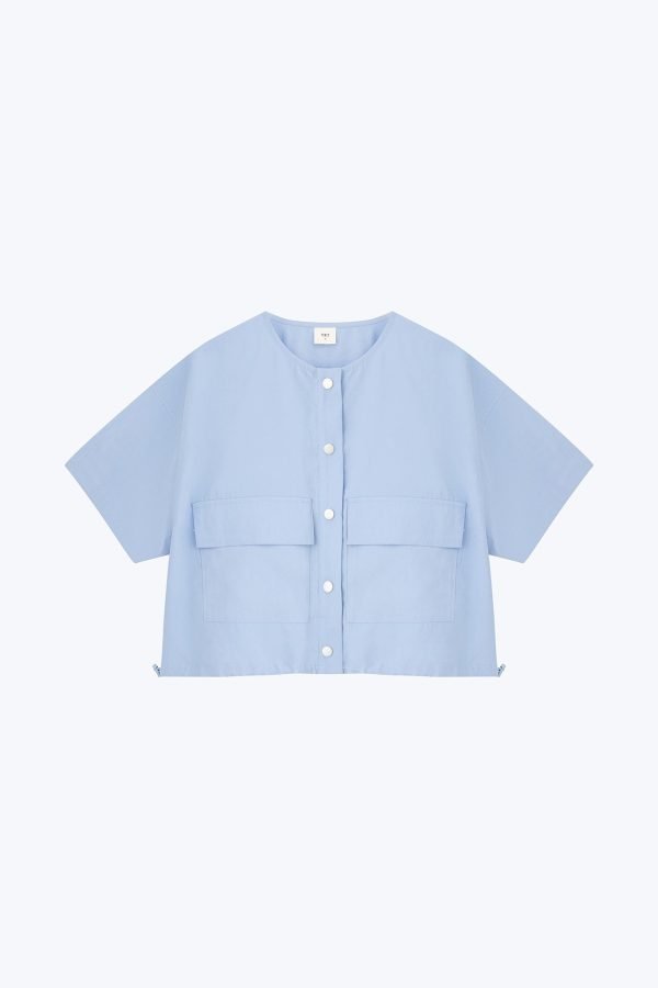Boxy Cut Blouse - Sky Blue