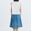 Floral Cap Sleeve Blouse - Cream