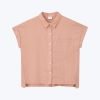 CB001700H_BLUSH Roll Up Cuff Blouse - Blush