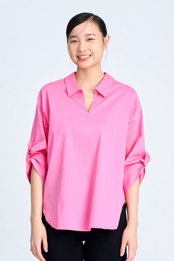 Cotton Collared Blouse - Pink