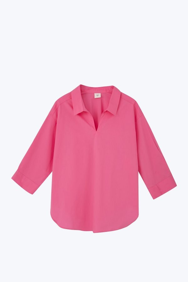 Cotton Collared Blouse - Pink