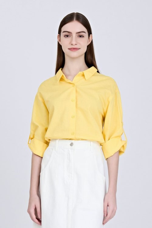 Button Up Blouse - Cadmium Yellow