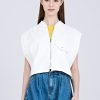 Asymmetric Cropped Jacket - Cream