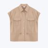 CBV001501W_KHAKI Drawcord Blouse - Khaki