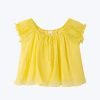 Gathered Neck Blouse - Canary