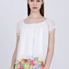 Gathered Neck Blouse - Cream