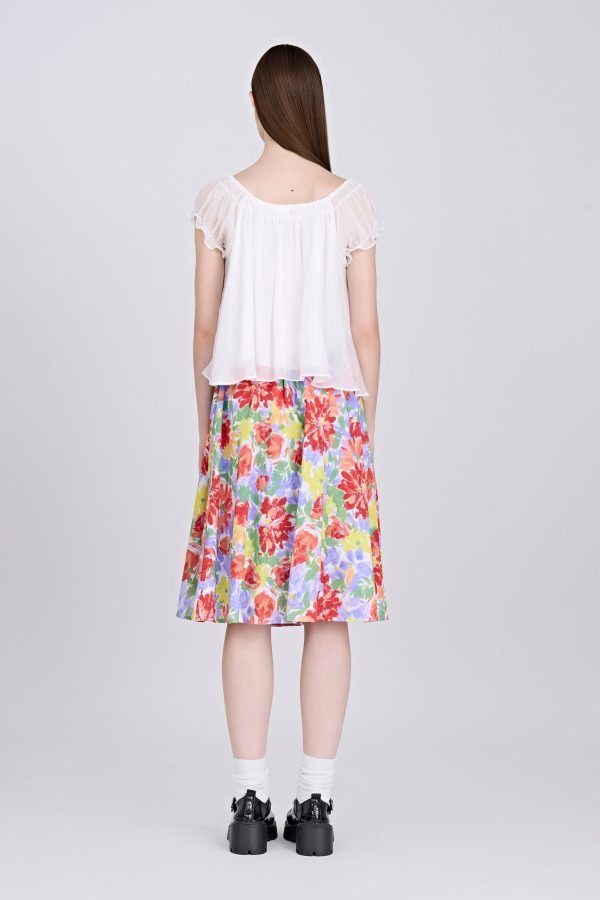 Gathered Neck Blouse - Cream