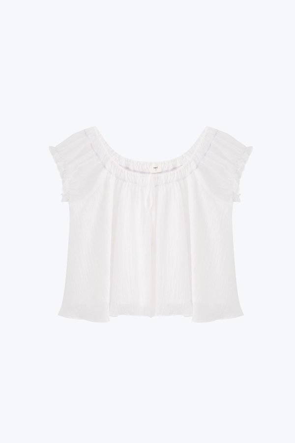 Gathered Neck Blouse - Cream