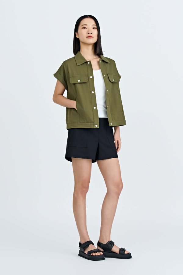 Oversized Vest - Army Green