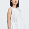 Floral Bow Tie Top - Cream