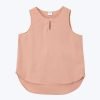 Keyhole Sleeveless Blouse - Blush
