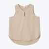 Keyhole Sleeveless Blouse - Sand