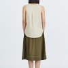 Keyhole Sleeveless Blouse - Sand