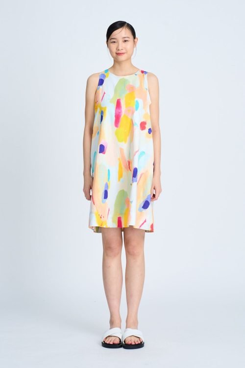 Watercolour Sleeveless Dress - Watercolour