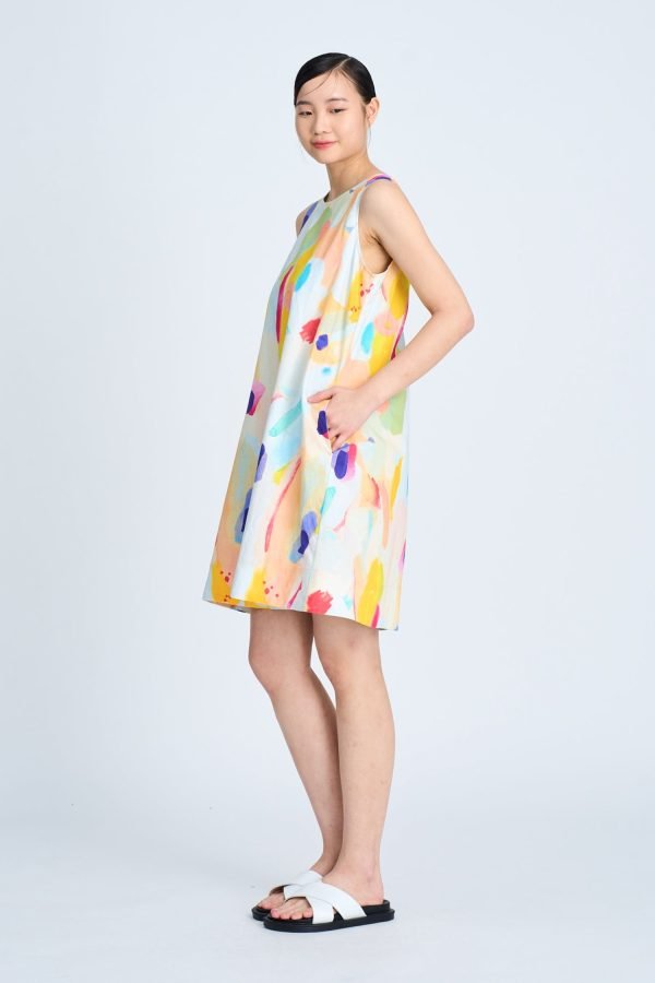 Watercolour Sleeveless Dress - Watercolour