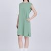 Shoulder Padded Dress - Pistachio
