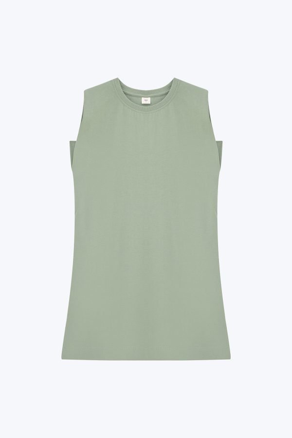 Shoulder Padded Dress - Pistachio