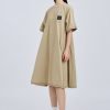 Short Sleeve Tent Dress - Khaki