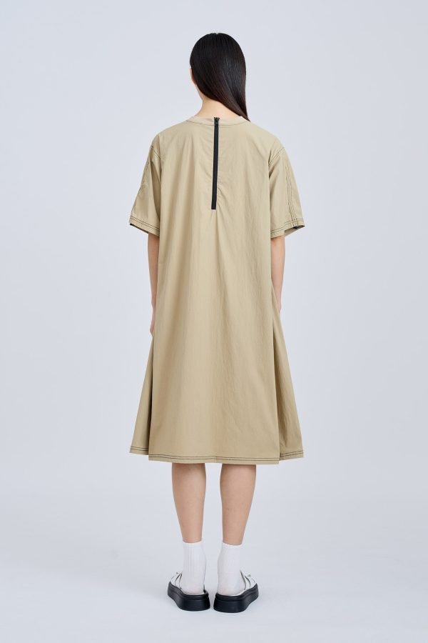 Short Sleeve Tent Dress - Khaki