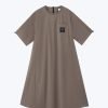 Short Sleeve Tent Dress - Khaki Green