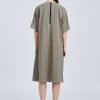 Short Sleeve Tent Dress - Khaki Green