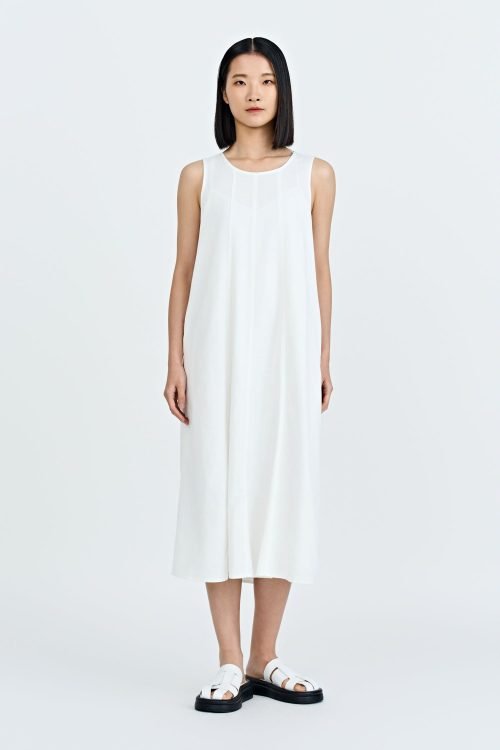 Overlap Back Dress - Cream