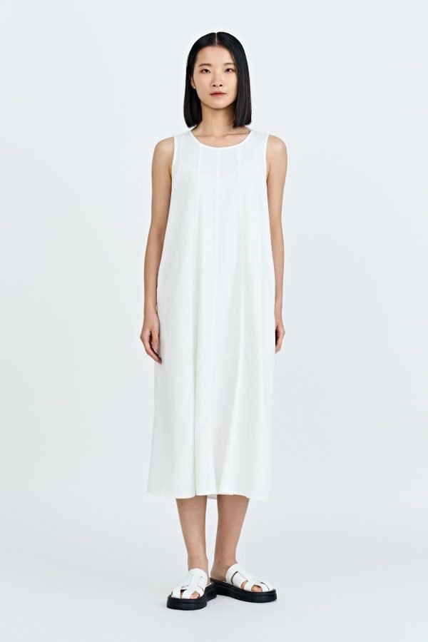 Overlap Back Dress - Cream