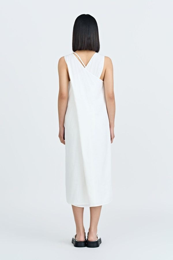 Overlap Back Dress - Cream